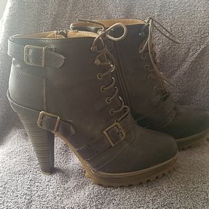Brown heeled boots